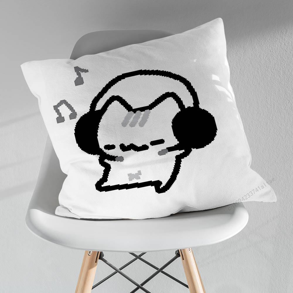 Cute Art SStrawberry Cat Pillowcase for Sofa Room Office Decor Printing Merchandise AllMatch Cushion Cover