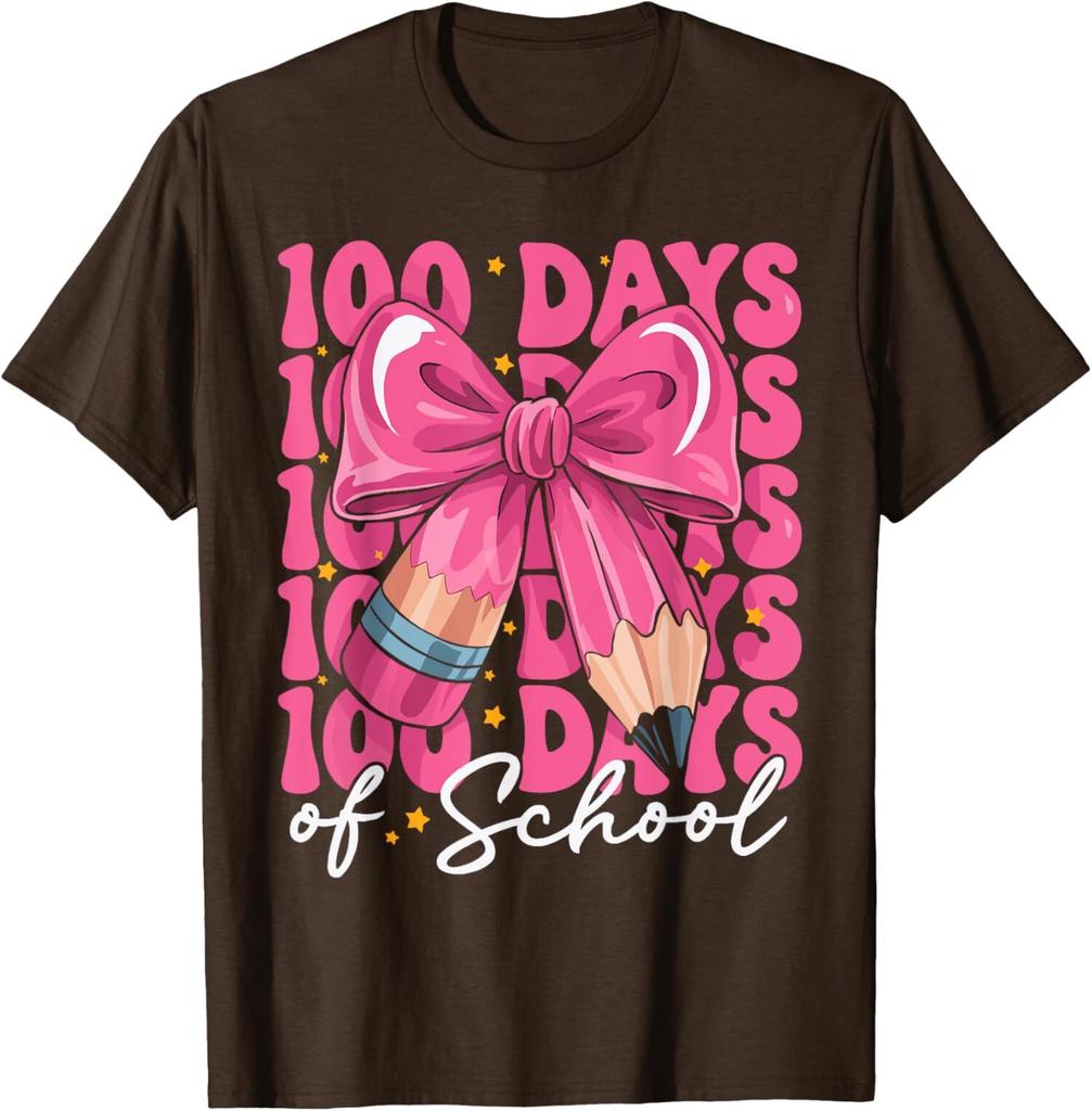 100 Days Of School Coquette Bow 100th Day of School Unisex T-Shirt