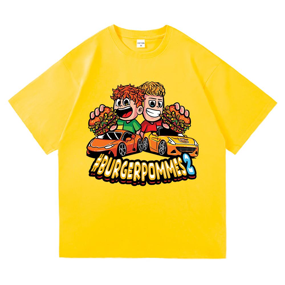 Burgerpommes 2 футболка модная мужская Harajuku эстетическая милая футболка Icrimax унисекс высокое качество мультфильм повседневные хлопковые футболки рубашки