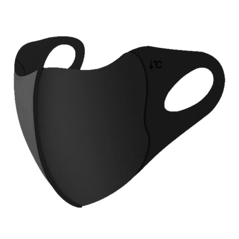 Черная 3D маска из ледяного шелка с защитой от солнца UPF50+ и коллагеном для защиты уголков глаз - Унисекс