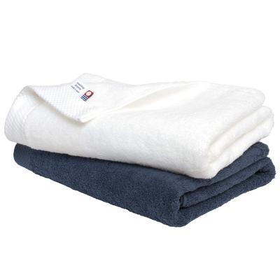 Bloom Imabari Towel Сертифицированный Набор Банных Полотенец из 2 штук Ciel Хлопок Сделано в Японии x Впитывающий как в отеле Быстросохнущий Сушка в помещении 100% (Белый темно-синий)