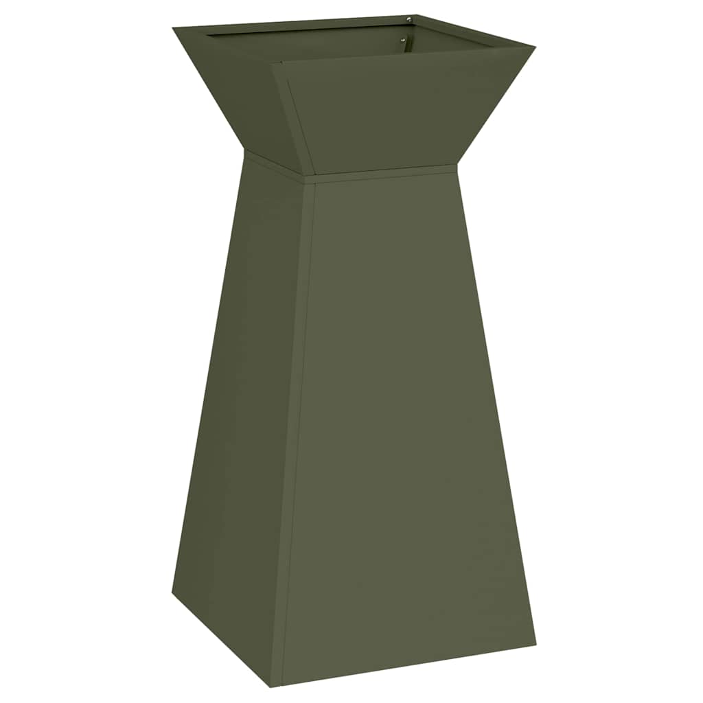 Column Planter 2 pcs Olive 35 x 35 x 73 cm