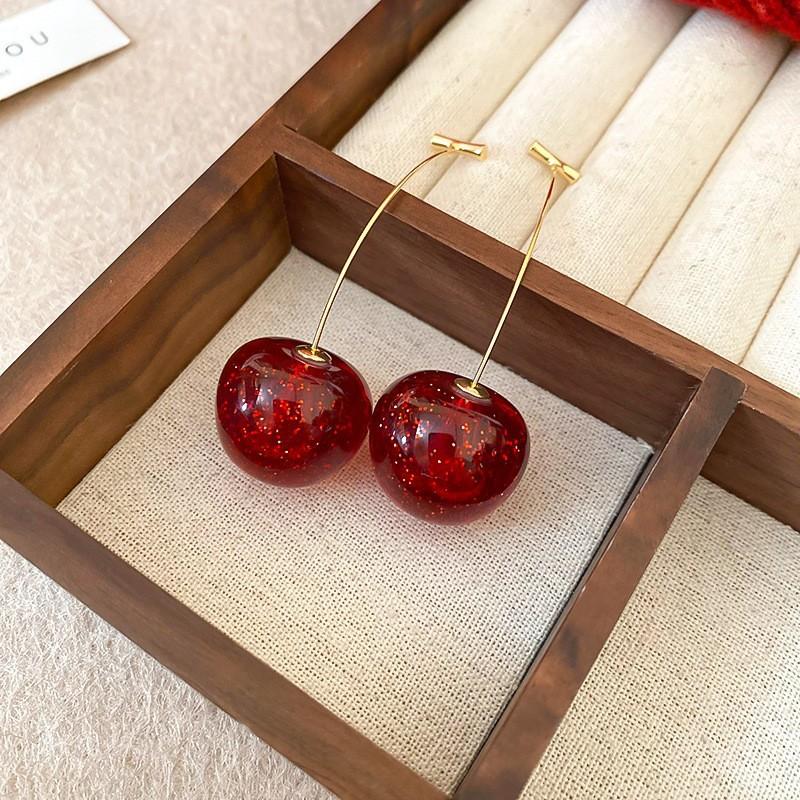 Серебряная игла Анкара красные серьги-гвоздики с сердцем, модный темперамент, новые серьги, легкая роскошь, высокий стиль, осень и зима