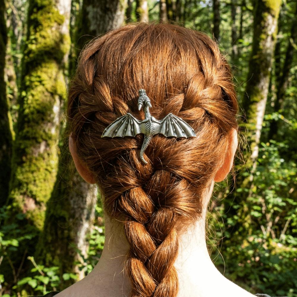Unique Flying Dragon Hair Clip Vintage Retro Spring Clip Viking Dragon Hairpin Valentine's Day