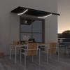 Manual Retractable Awning with LED Lights 350 x 250 cm Anthracite