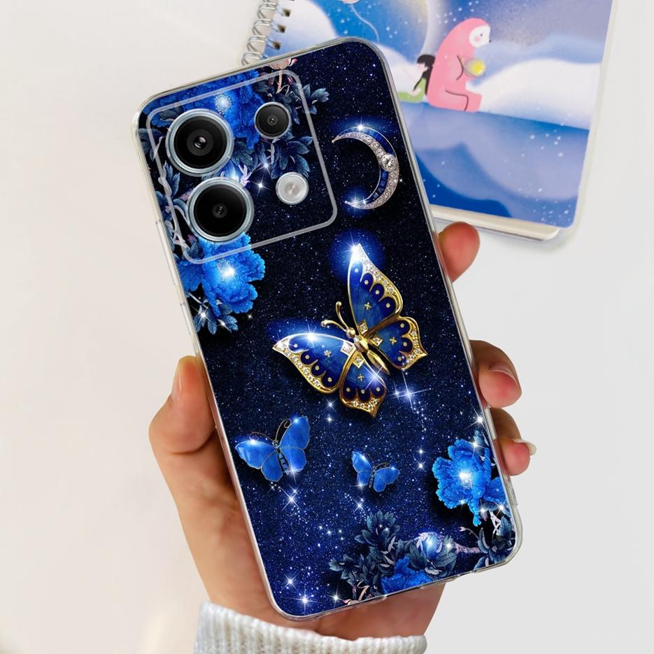 For Xiaomi Poco X6 Pro 5G Case Cute Cat Butterfly Painted Cover Soft Silicone Phone Case For Xiaomi Poco X6 Pro PocoX6 5G Fundas