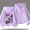 K-pop Demon Hunters Hooded Coat for Child Anime Huntrix Rumi Zoey Cartoon Fashion Zip Jacket Boy Girl Cute Top Kids Clothes Gift