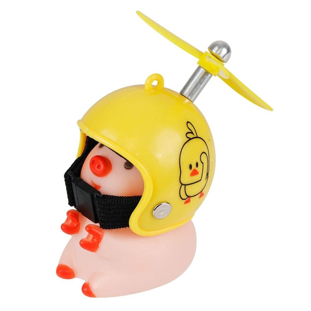 Propeller Little Pink Pig Ornaments Propeller Helmet Car Duck With Helmet  Motorcycle