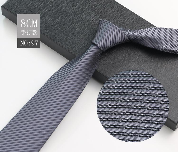 Men'S Tie Business Shirt, Striped Security Professional Dress Plus Logo8Cm Hand-Typed