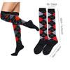 New Vintage Style Women's Socks Diamond Plaid Over Knee Socks Student Casual Stockings Party Dance Socks