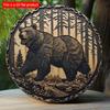 2d Flat 20*20cm, Round Round Aluminum Sign, Brown Bear Sign Decor Gifts Theme, for Garden, Bar, Hotel, Cafe Decor.