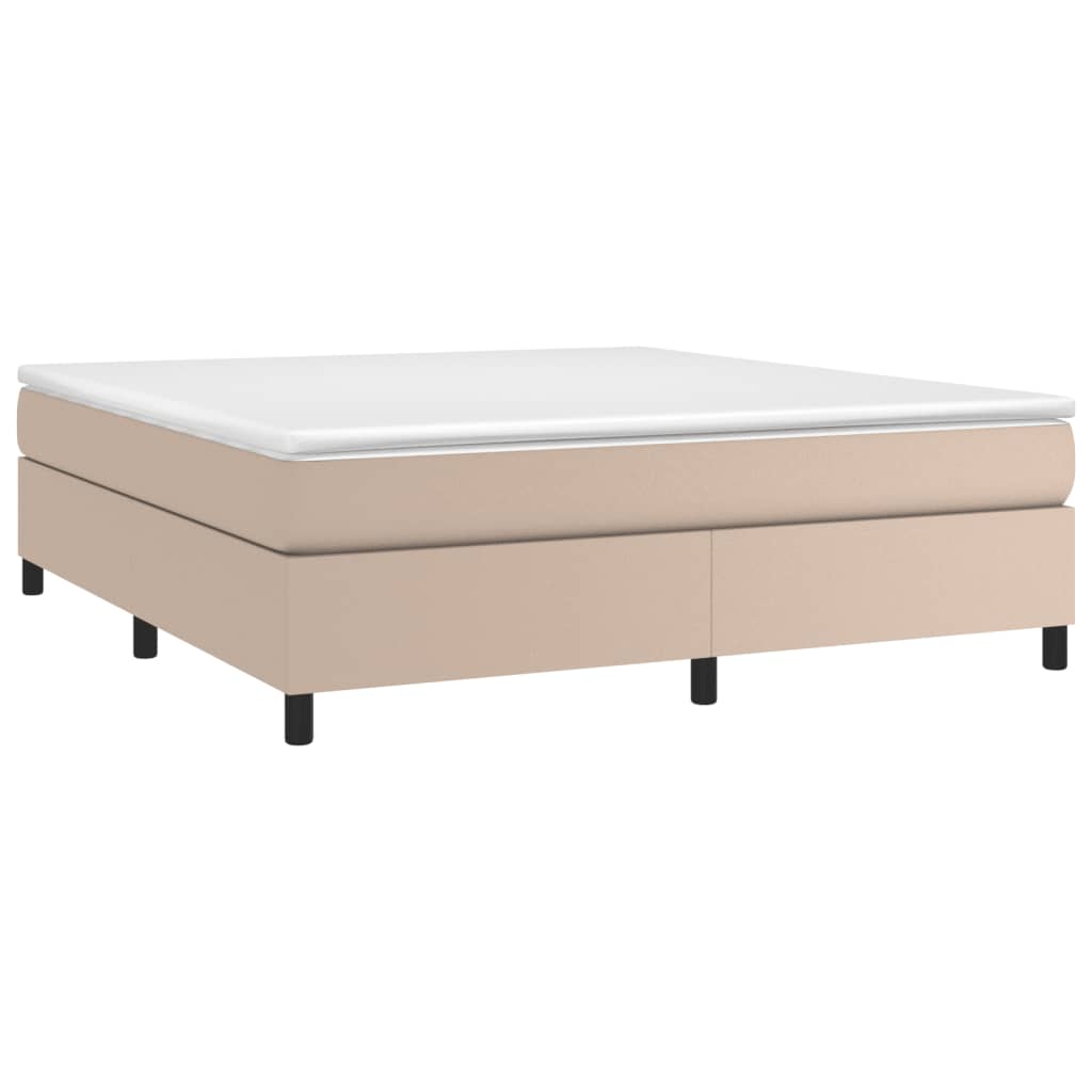 Box Spring Bed Frame Cappuccino Brown 160 x 200 cm Faux Leather