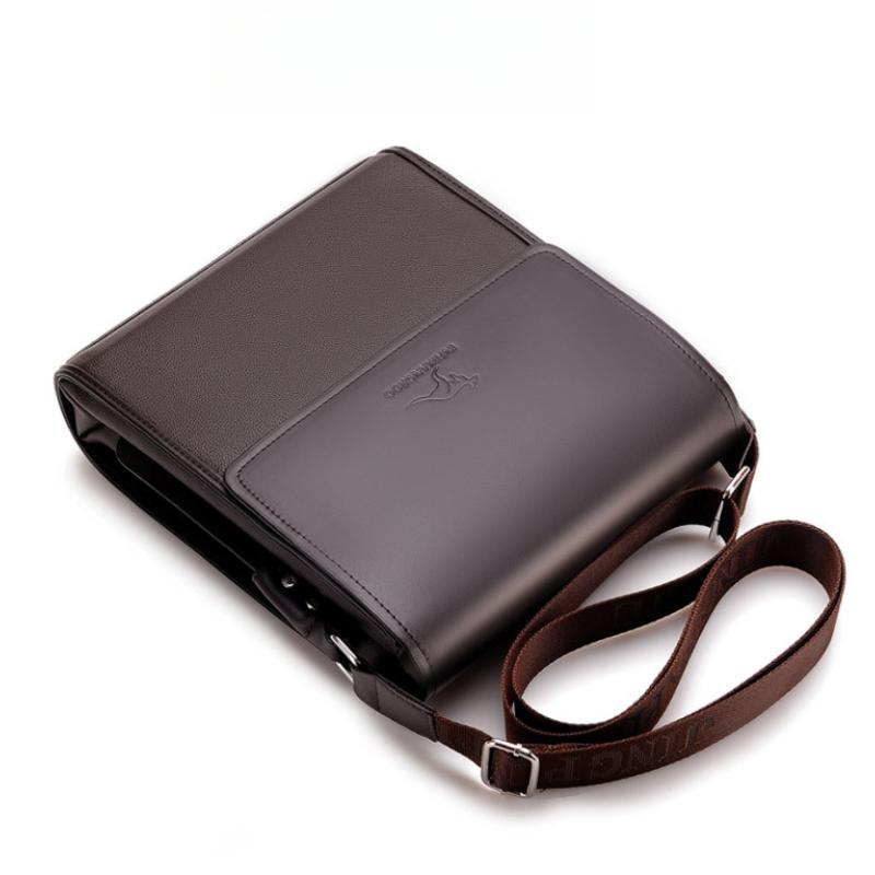 Men's Soft Leather One-shoulder Casual Messenger Bag Business Briefcase Diagonal Vertical Messenger Bag