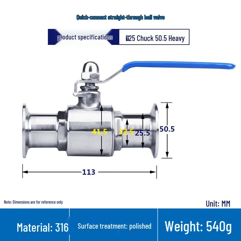 Dalan Sanitary Quick-Install Clamp Ball Valve
