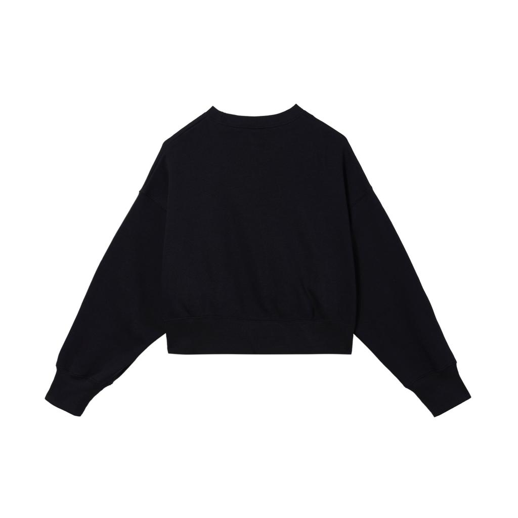 Nike Короткая свободная толстовка с круглым вырезом и логотипом Solid Logo Женская толстовка черного цвета DQ5762-010