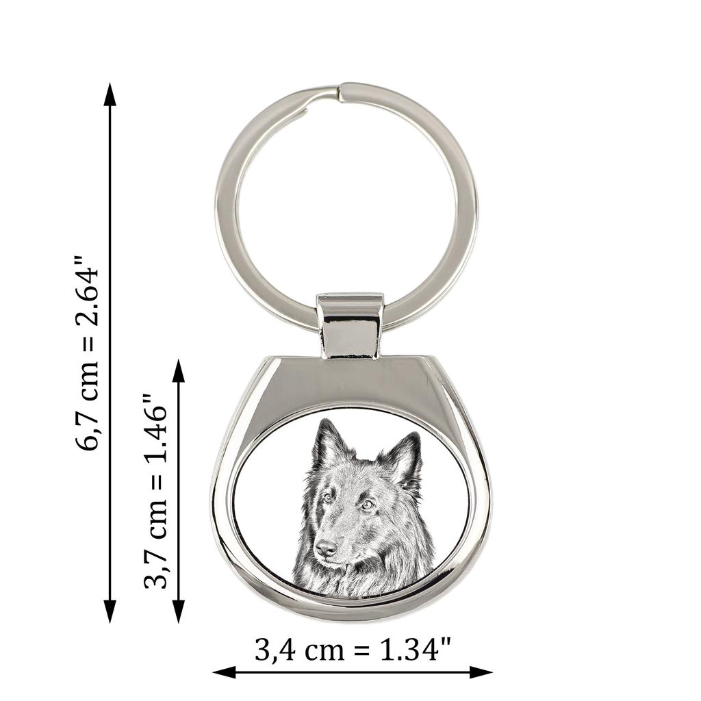 Belgian Shepherd Dog, Belgian Sheepdog - Keychain with a Dog, Keychain with a Print, Personalized Pendant from the Art-Dog Brand