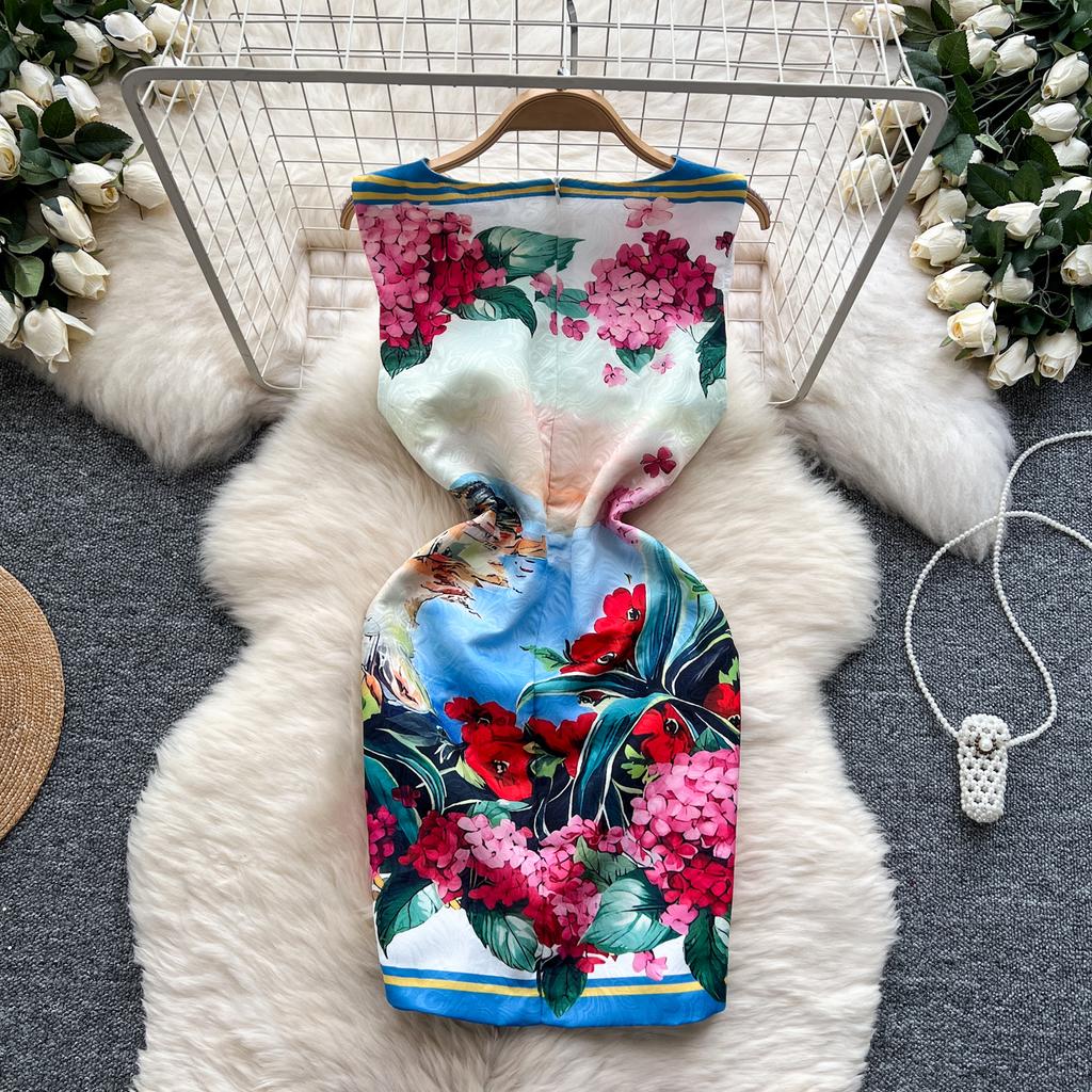 Летние женские брендовые дизайнерские принты на подиуме элегантные мини-короткие платья без рукавов для вечеринок