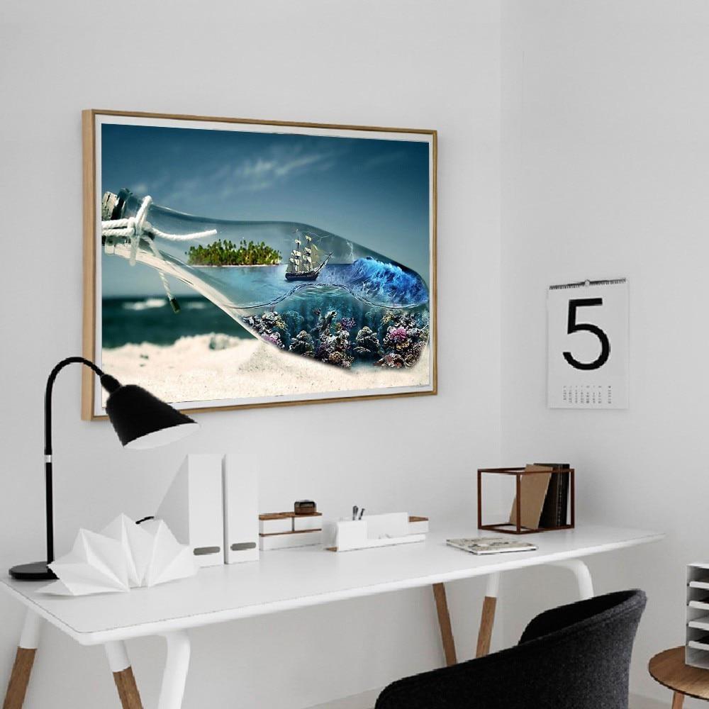 Алмазная картина Бутылка Алмазная вышивка Полная вышивка крестом Алмазная мозаика Пейзаж Набор Подарок