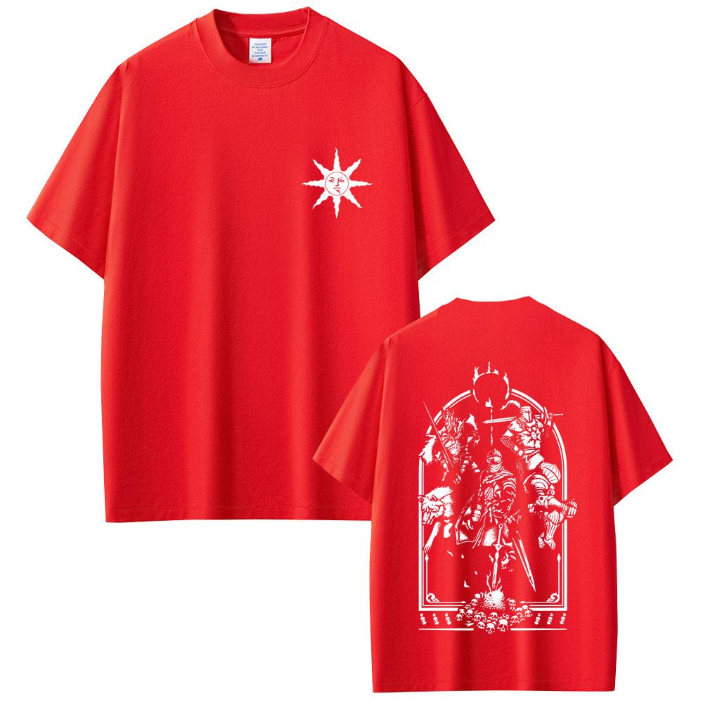 Game Dark Souls Praise The Sun Graphic Tshirt Unisex Women Vintage Gothic Rock Tshirts Unisexs Casual Cotton Short Sleeve T Shirts