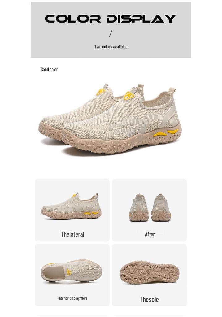 Мужские спортивные кроссовки-слипоны Flyknit - Дышащие, плоские, повседневные кроссовки на весну/лето.