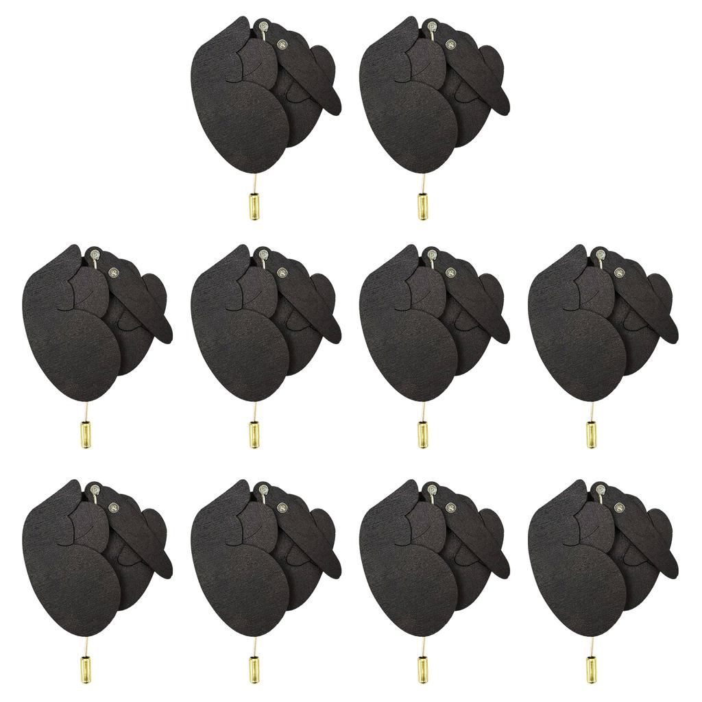 Набор из 10 интерактивных брошей в виде среднего пальца, стильная брошь в виде жеста, деревянная текстура, подарок другу