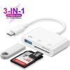Устройство для чтения SD-карт для серии iPhone 15, 3 в 1, кард-ридер Micro SD/TF/USB-накопителя, USB-адаптер OTG для аксессуаров Samsung Huawei
