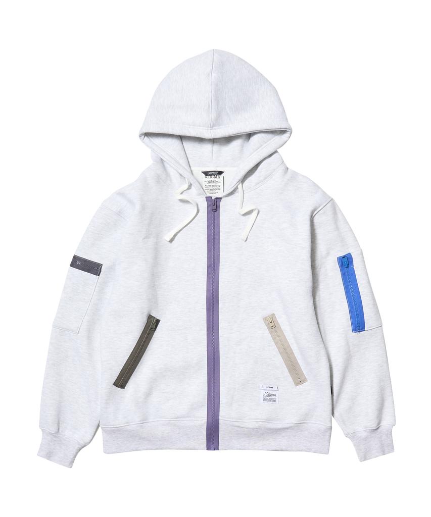 Худи на молнии Stigma Oversized Белый меланж