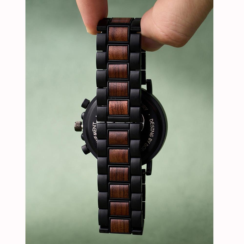 Wood Watch Wateproof Quartz Analog Watches Wooden+metal Strap Chronograph Date Unique Personalized Gifts