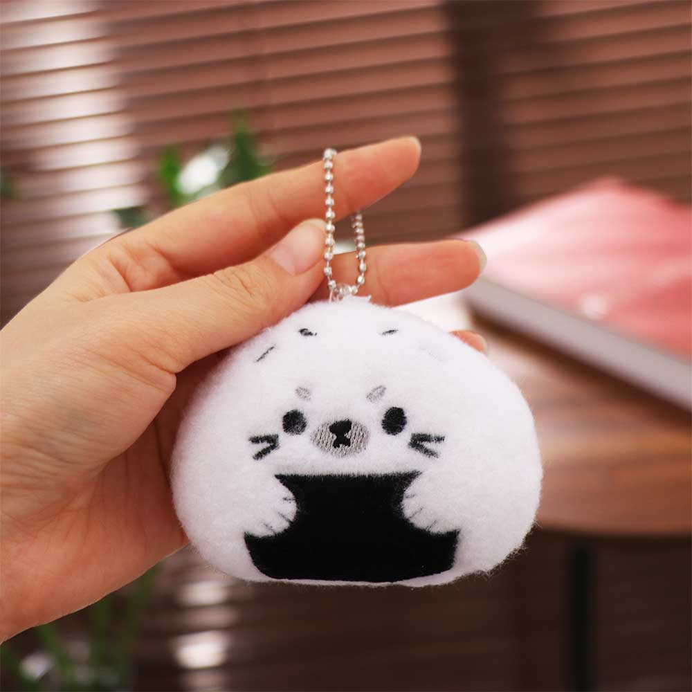 Rice and Vegetable Rice Ball Seal Plush Keychain Fluffy Soft Seal Plush Key Ring Women Girls