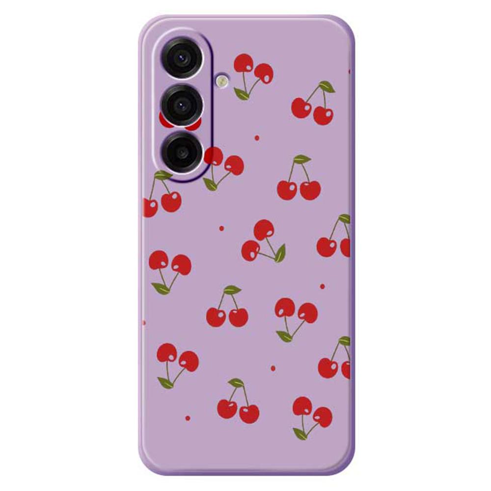 For Samsung Galaxy A17 5G Case Cherry Pattern Printing Straight Edge TPU Phone Back Cover