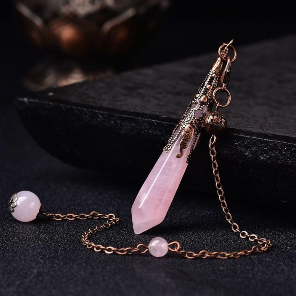 Energy Natural Crystal Pendulums Hexagon Cone Witch Spiritual Pendulos  Jewelry Gift