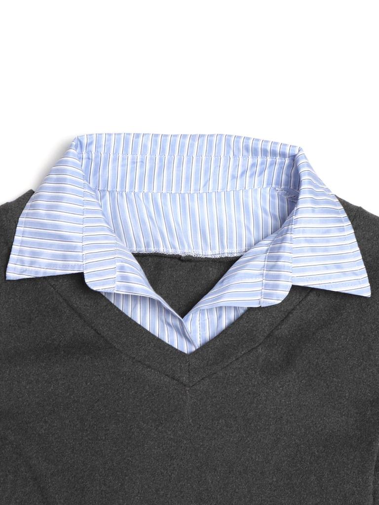 Женская модная рубашка два в одном с длинным рукавом