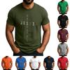 Мужская популярная футболка с принтом, круглым вырезом и коротким рукавом
