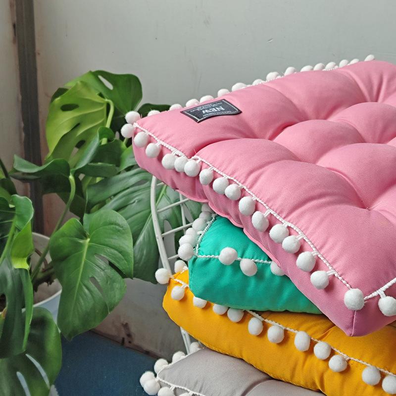 Толстая трехмерная плюшевая шариковая подушка 41X41 см, однотонная подушка сиденья в скандинавском стиле, подушка сиденья у окна