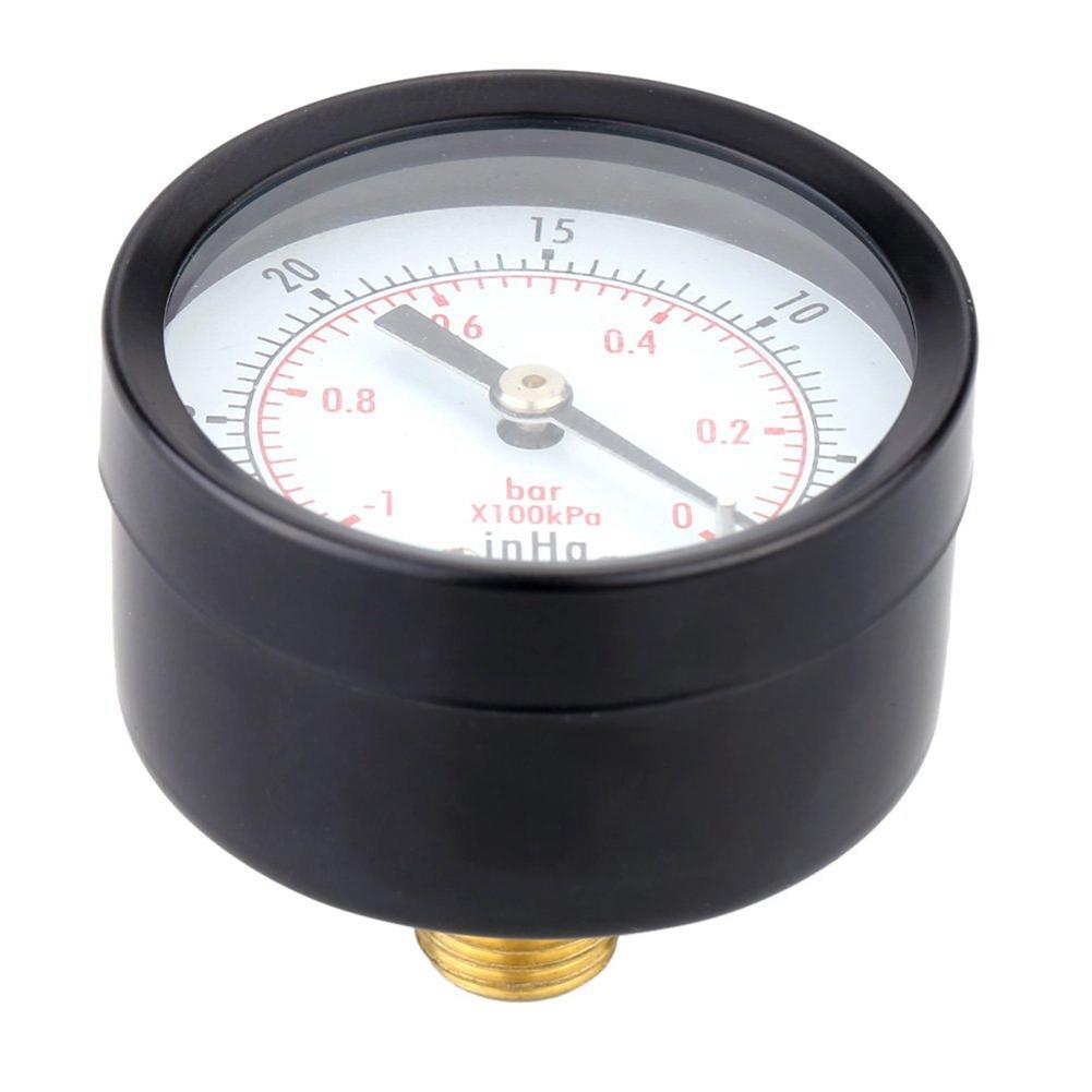 AT21-2X Pressure Gauge - 0 - -30Inhg 0 - -1 Bar Mini Dial Air Vacuum Pressure Gauge Pressure Gauge Pressure Gage Black