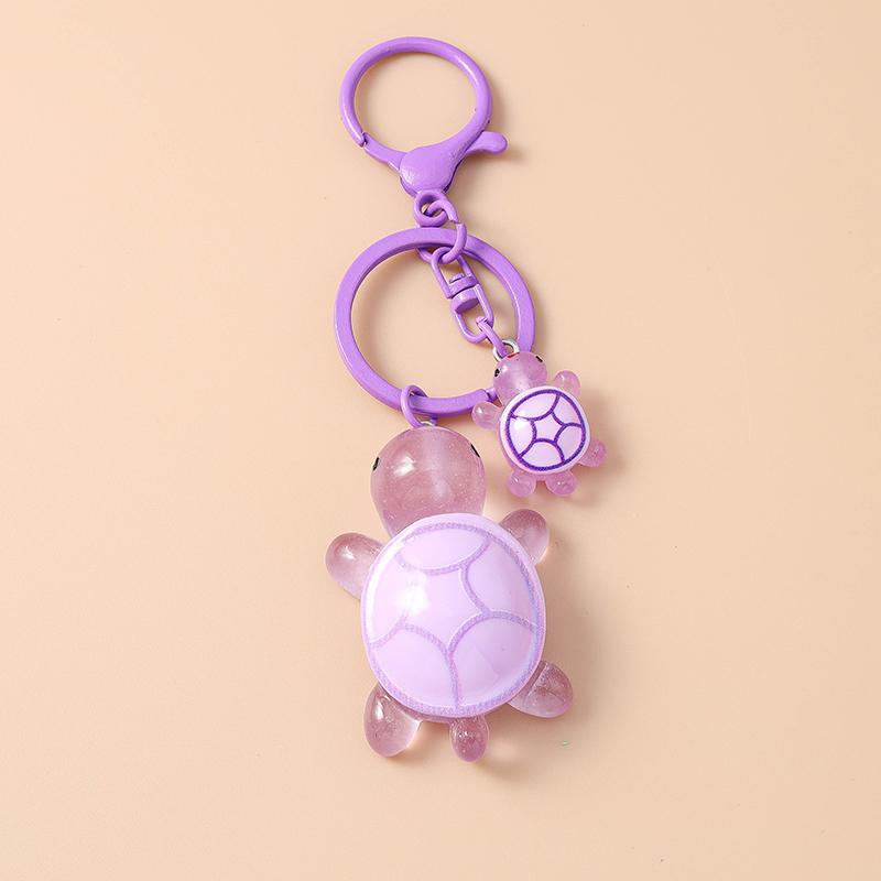 Cute Resin Simulated Tortoise Keychain Cartoon Animal Key Ring Pendant for Women Girl Handbag Decor DIY Kid's Jewelry Gift