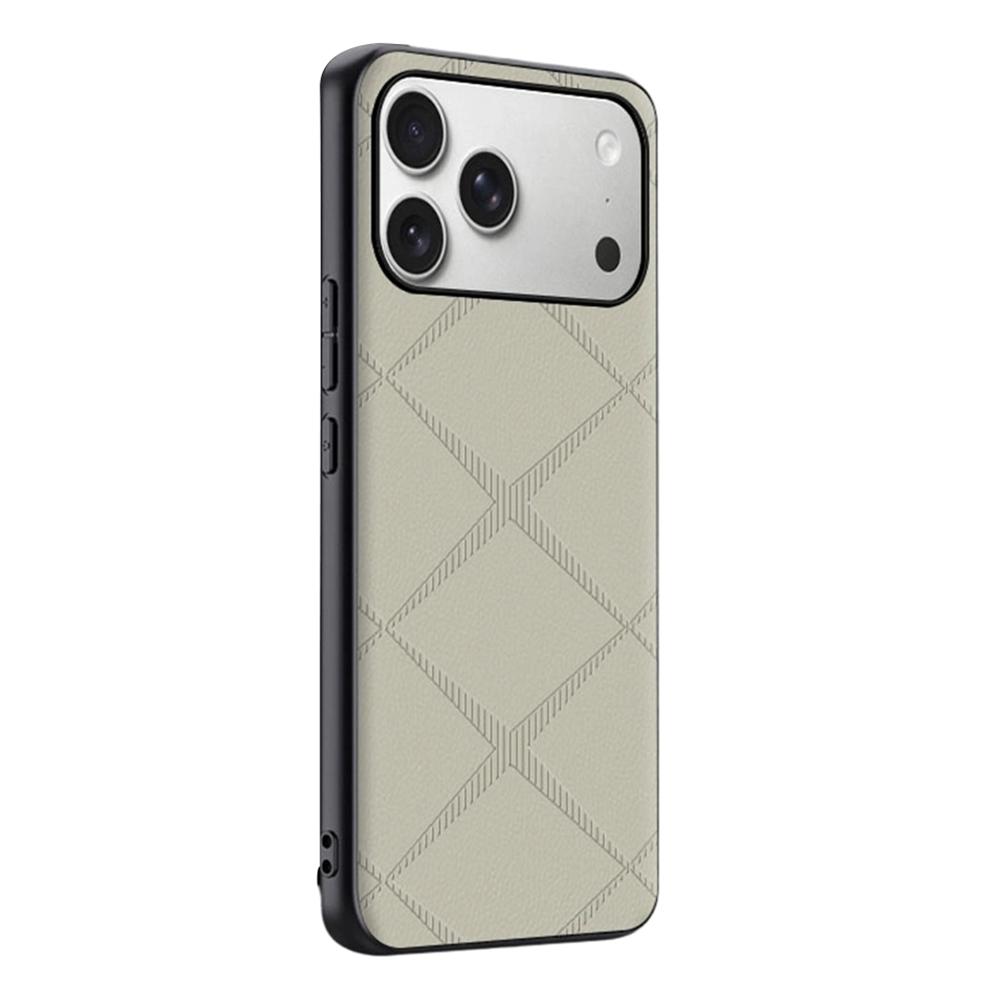 For iPhone 17 Pro Max Case X-Patterned TPU PU Leather PC Anti-Drop Phone Cover
