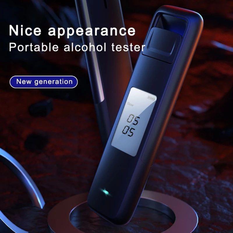 Non-Contact Alcohol Tester with LED Display USB Rechargable Breathalyzer Alcohol Detection Device Personal Home Use