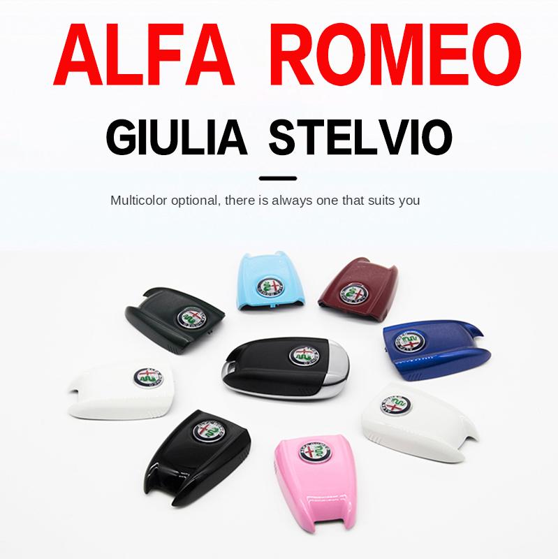 SYENG1 Car Key Cover Replacement Key Case for Alfa Romeo Giulia Stelvio Tonale Carbon Fiber Style