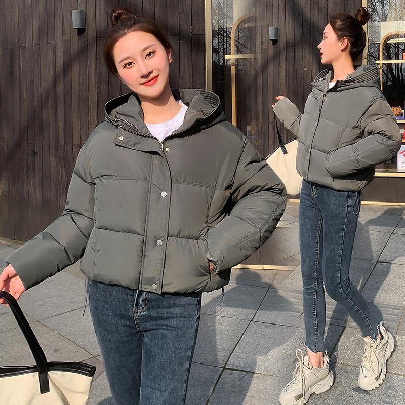 Candy Color Short Down Cotton Clothes Women's New Winter Thickened Loose Casual Hooded Bread Clothes Jacket