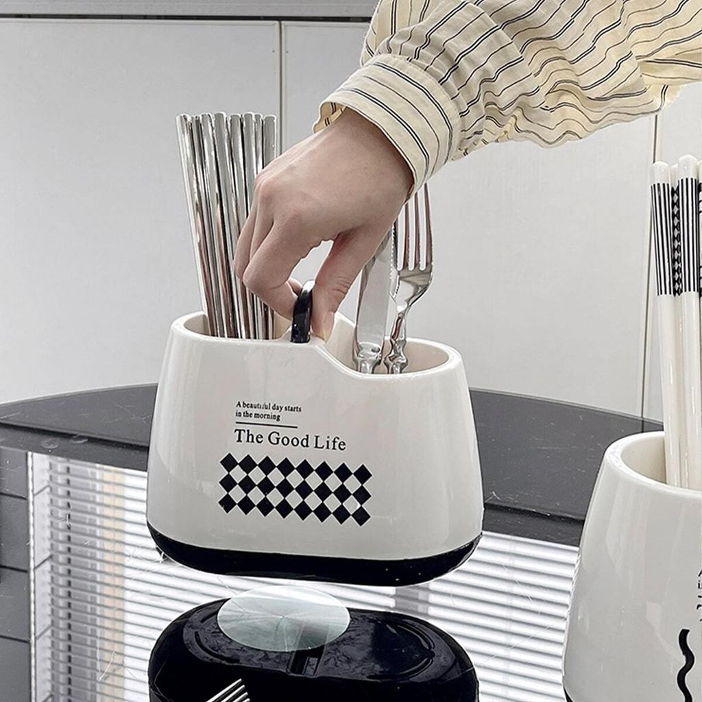 Dust-proof Chopsticks Cage Spoon Storage Box Cutlery Holder Draining Chopstick Bucket Utensil Drain Rack Countertop Decoration