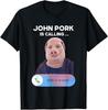 Футболка с принтом 'John Pork Звонит' Юмор Смешная свинья Графическая футболка Streetwear Мода Kawaii футболка