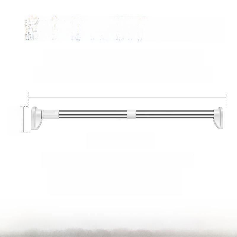 Телескопическая штанга из нержавеющей стали для сушки одежды и штора, без сверления, для ванной комнаты и гардероба