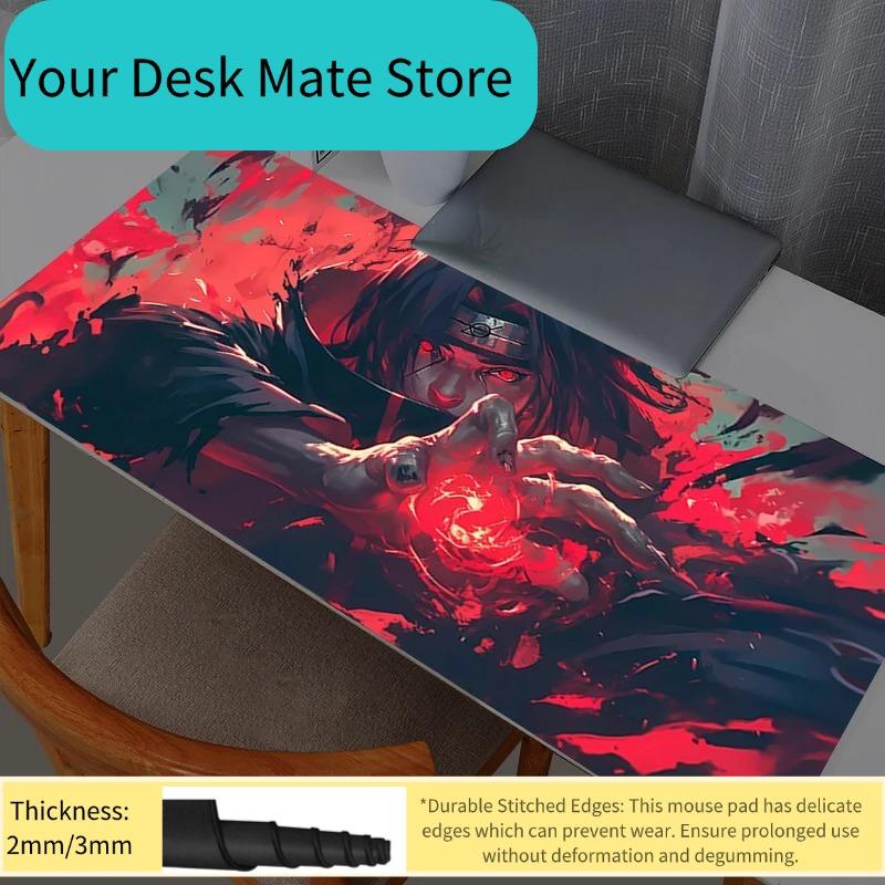 Mouse Pad Anime Naruto Itachi Uchiha Gamer Large XXL Tablet Varmilo Keyboard Carpet Kawaii Gaming Accessories Mousepad