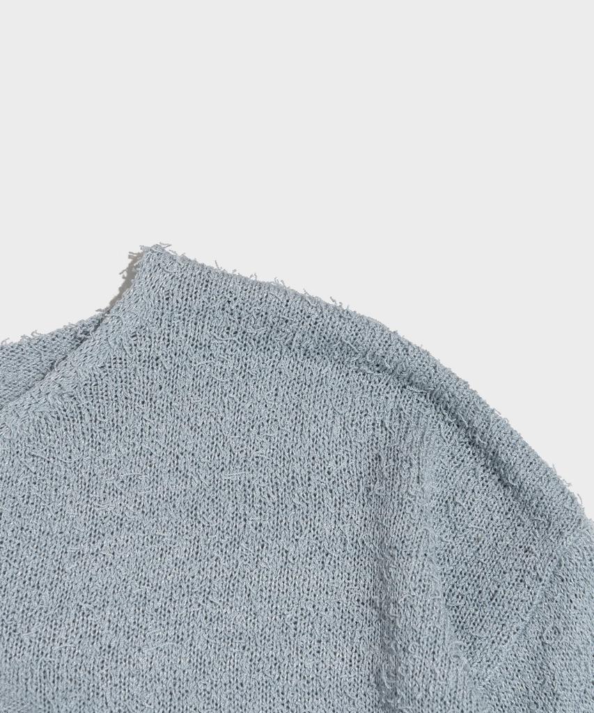 CARGOBROS Boucle Round Long Sleeve Knit (Blue)