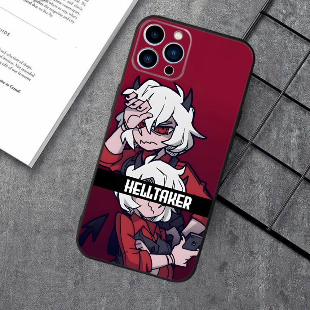 Game Girl H-Helltaker Phone Case For Apple iPhone 15,14,13,12,11,XS,XR,X,8,7,Pro,Max,Plus,mini Silicone Black Cover