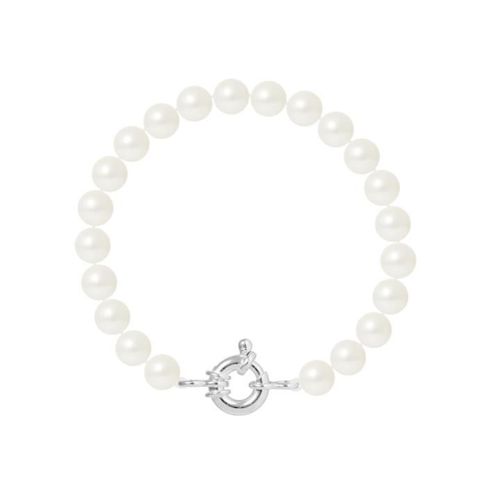 Bracelet - PERLINEA - Genuine Cultured Pearls 7-8 Mm - 925 Silver - Length 18 Cm - Women