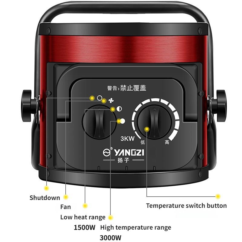 Small Portable Industrial Heater Household High Power Warm Air Blower Bathroom Quick Heating Desktop Hot Air Fan