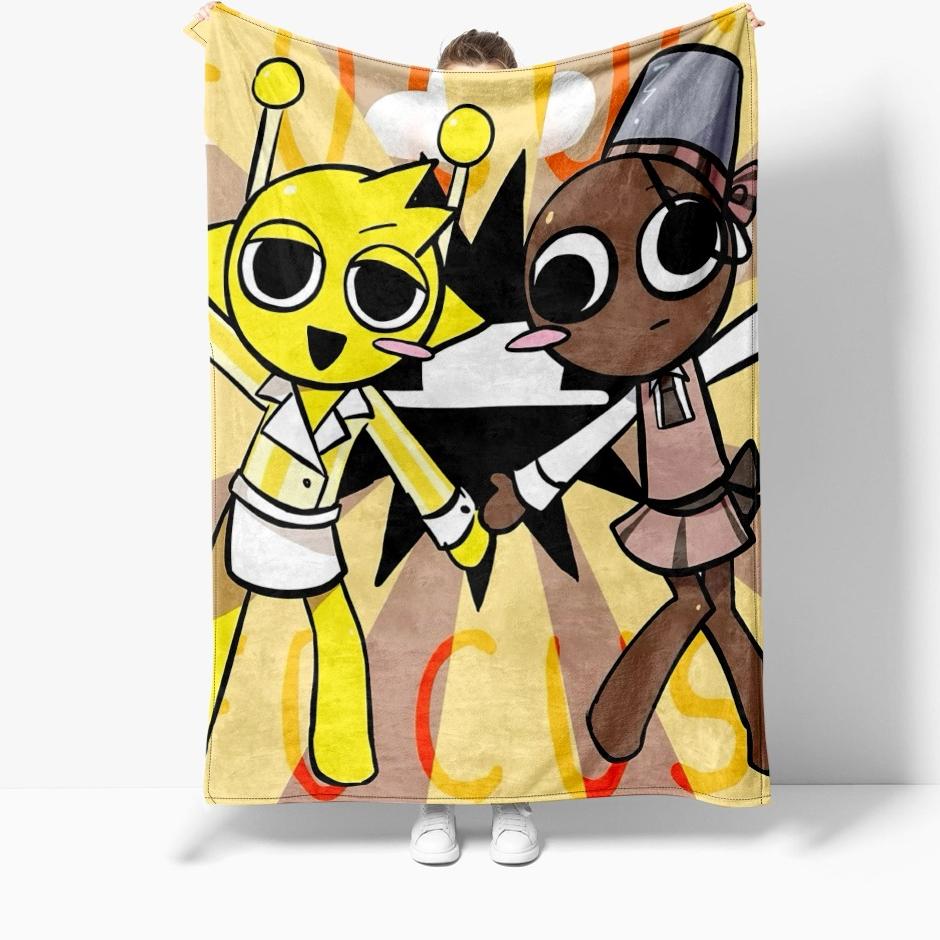 1PC Game Sprunki Throw Blanket Incredibox 3D Printed Soft Fuzzy Nap Blanket Bedspreads All Seasons For Girl Boy Kids Teenagers