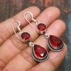 Mozambique Garnet Gemstone Handmade 925 Sterling Silver Jewelry Earring